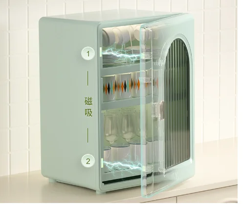 Light luxury multi -layer home kitchen cup water cup storage shelf desktop dust wine glass tea cup tea set Cupboard