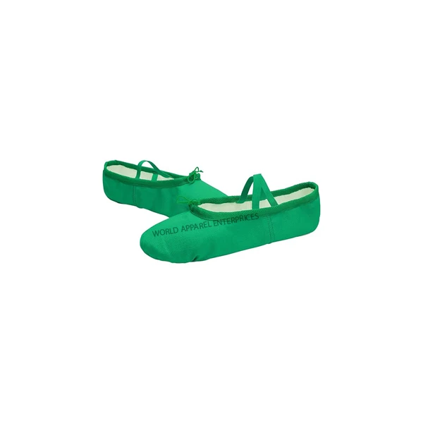 Wholesale Oem Green Ballet Shoes Stretch Canvas Dancing Shoes Practice Wear For Women