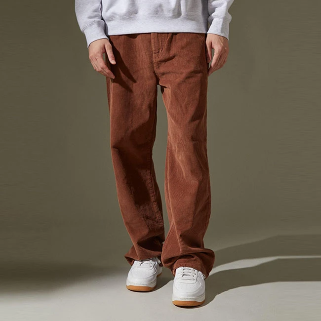 Wholesale Trousers Custom Cotton Blend Corduroy Straight Plain Corduroy Casual Pants for Men