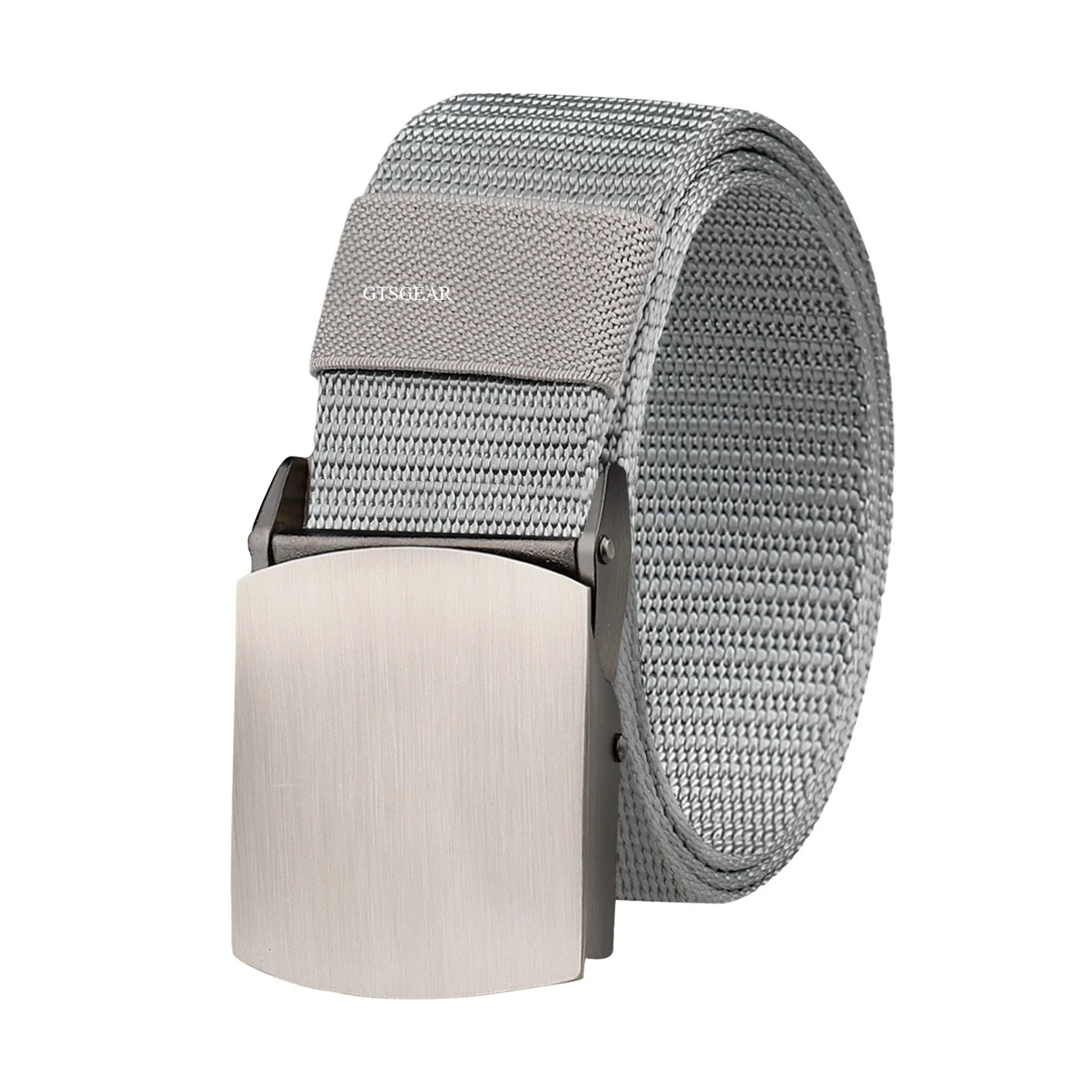 BL37 men simple canvas belts OUTDOOR SPORTS training smooth buckle tactical outdoor belt hiking riding