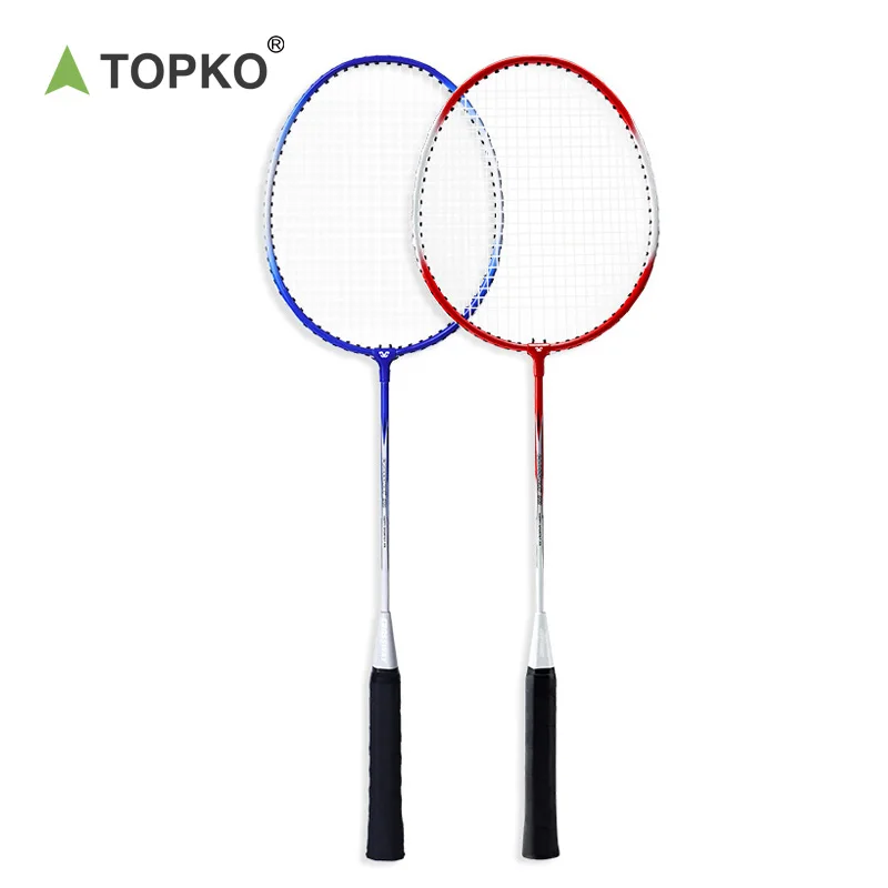 TOPKO Outdoor Backyard Games Iron Alloy Badminton Rackets Durable Light Weight Professional Badminton Thread Rackets
