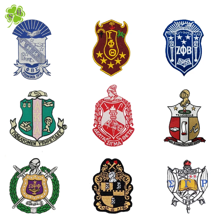 Custom Greek Letters Chenille Patches Greek Patches Heat Applied Fraternity Sorority Greek Letters Embroidery Patches