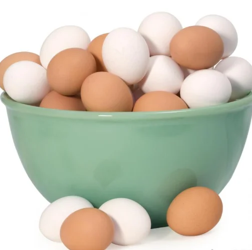 White & Brown Fresh Chicken Table Eggs