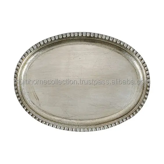 Kitchenware Hottest Selling Serving tray Top Quality Modern Nordic Metal Handmade Dish Juice trays Round Mirrored Serving Tray