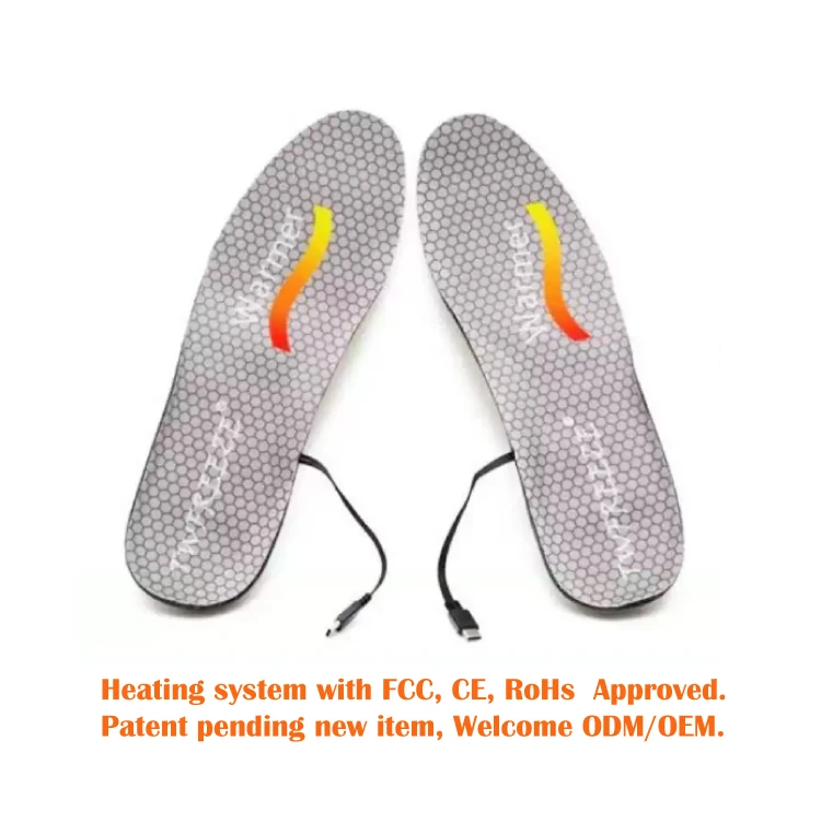 Зимние теплые электрические массажные стельки для ног с зарядкой от USB Подогреваемые человеческих пещера Yongquan поддержания здоровья