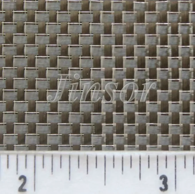 metal wire hybrid carbon  fiber fabric