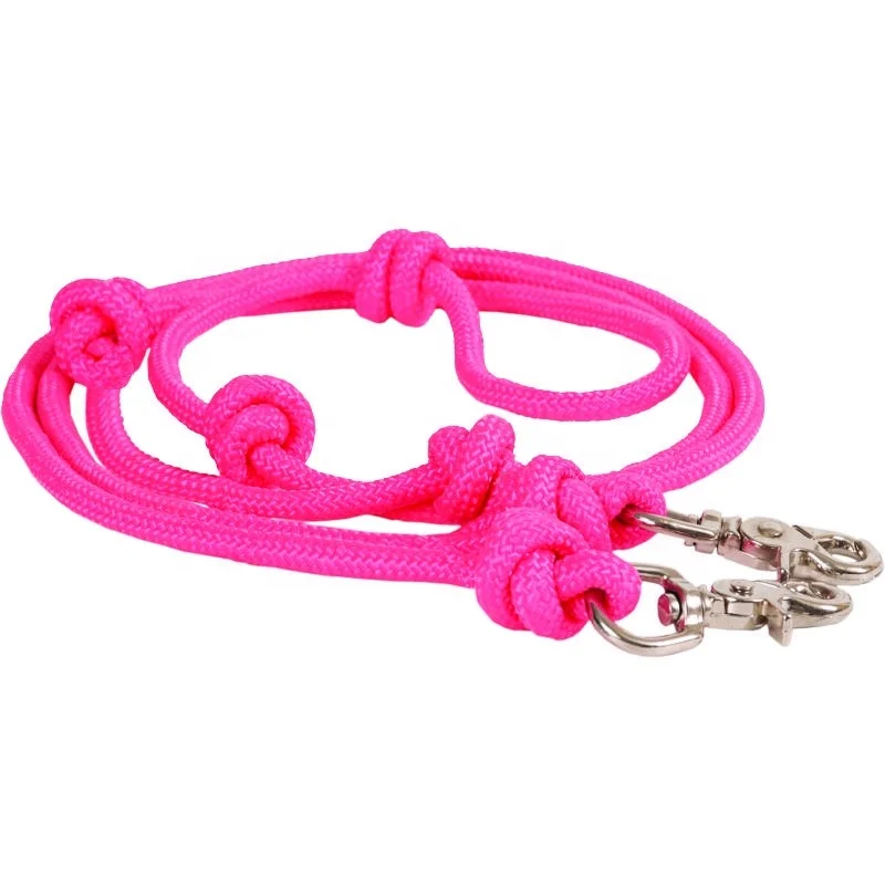 WHOLESALE MANUFACTURER EQUESTRIAN HORSE NYLON ROPE REINS RED COLOR COB-FULL-X-FULL CUSTOM FITTINGS & COLOR
