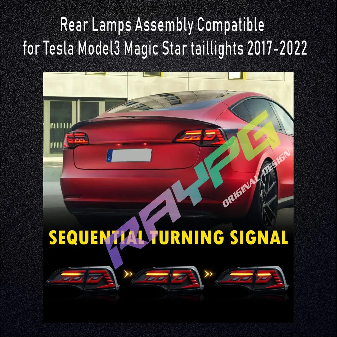 LED Tail Lights Rear Lamps For Tesla Model 3 2017 2018 2019 2020 2021 2022