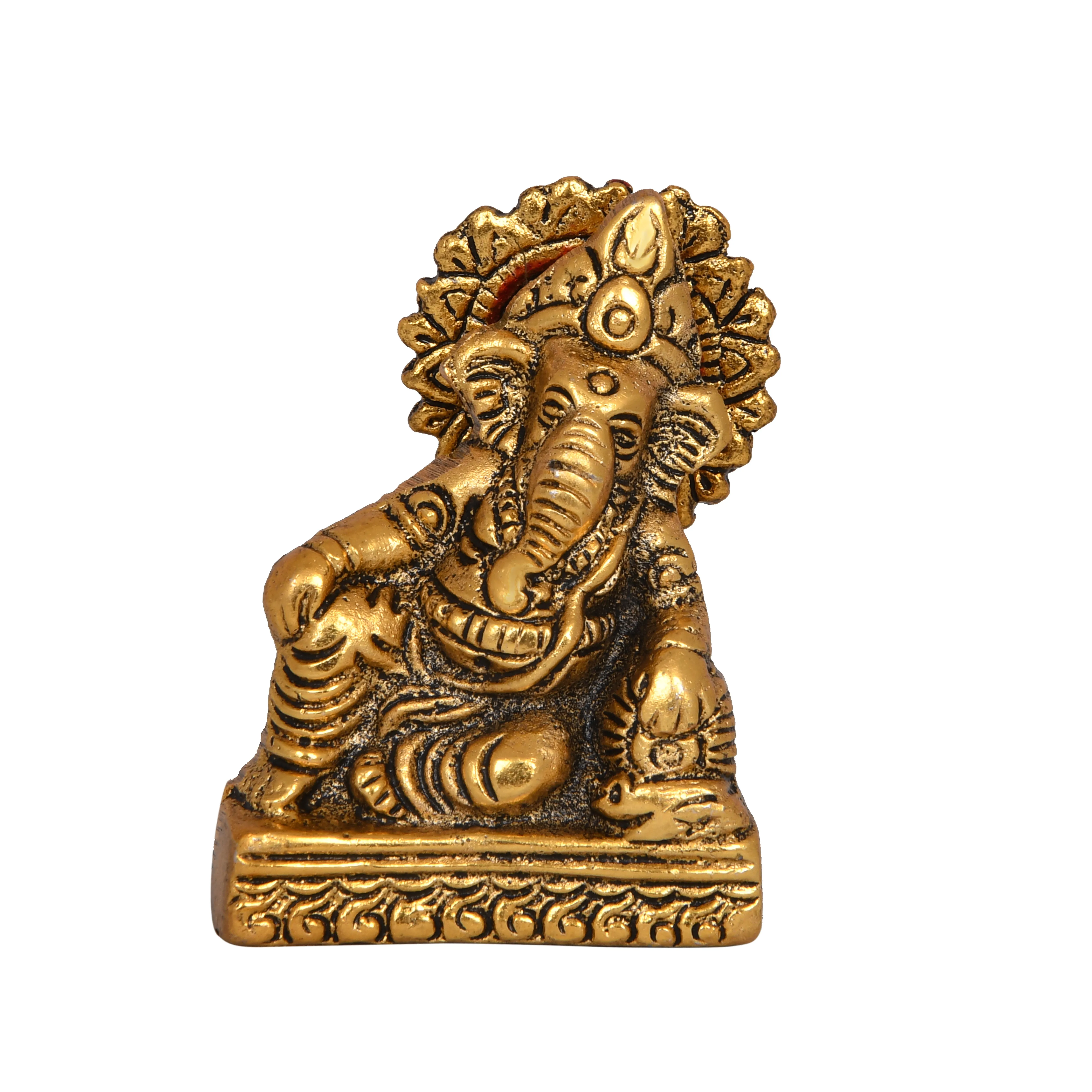 New Arrival Lord Ganesha Resting Statue Religious Strength God Sculpture Idol For Home Decoration Entrance Decor  Figurine