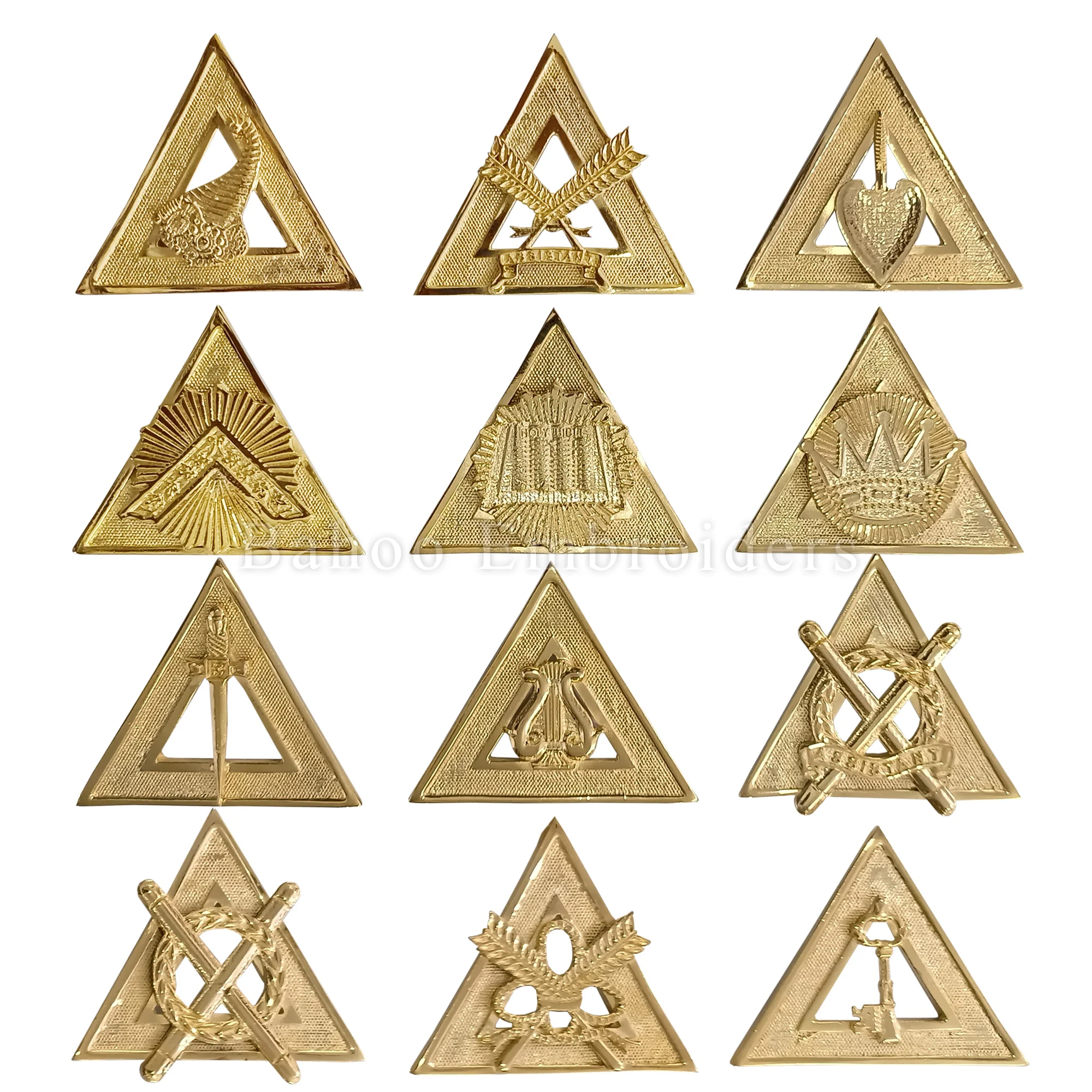 ROYAL ARCH OFFICERS COLLAR JEWELS FOR PRINCIPAL SOJOURNER - HIGH QUALITY GOLD PLATED (BH-M-417)