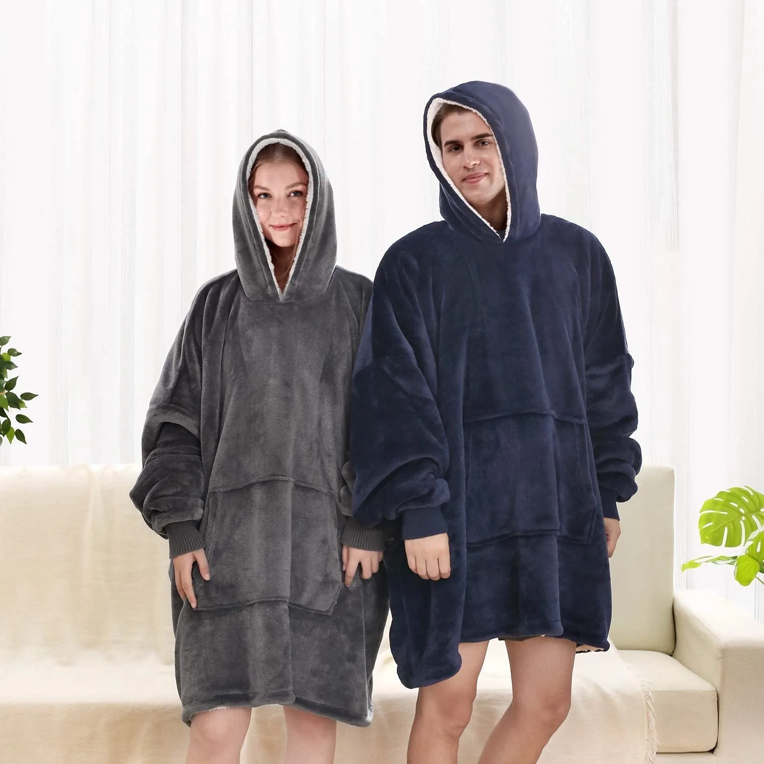 Sherpa Throw Fleece blanket hoodie  Solid for Winter hoodie blanket Polyester Soft Warm Christmas gift blanket hoodie oversized