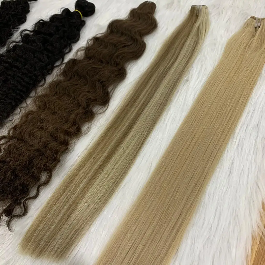 Best sale 2024 Russian style European market top genius weft hair real human hair high quality hair extensions factory wholesale