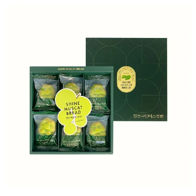 [SIMBAK] KOTRA Yeongcheon блеск мускатный хлеб 6 штук вкусный хлеб, приготовленный в Корее, домашний Сияющий МУСКАТ, полная начинка
