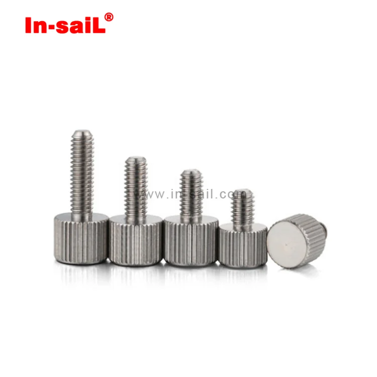 Straight Grain knurled thumb screws stainless steel hand grip knob bolts for vernier calipers
