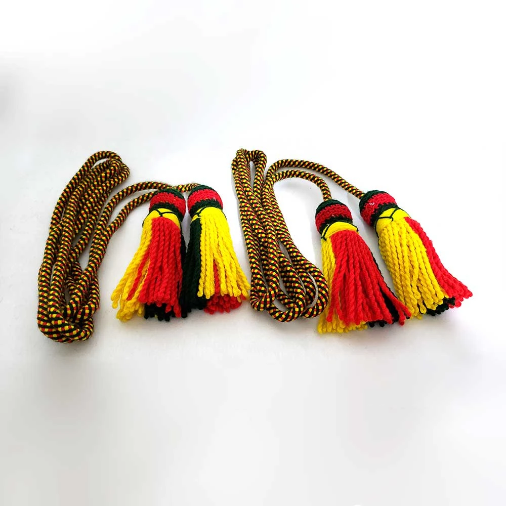 OEM Royal Blue Flag Pole Cord with Tassels Wholesale Defense Uniform Accessories Bagpipe Bugle Cord Uniform Accoutrements Crafts