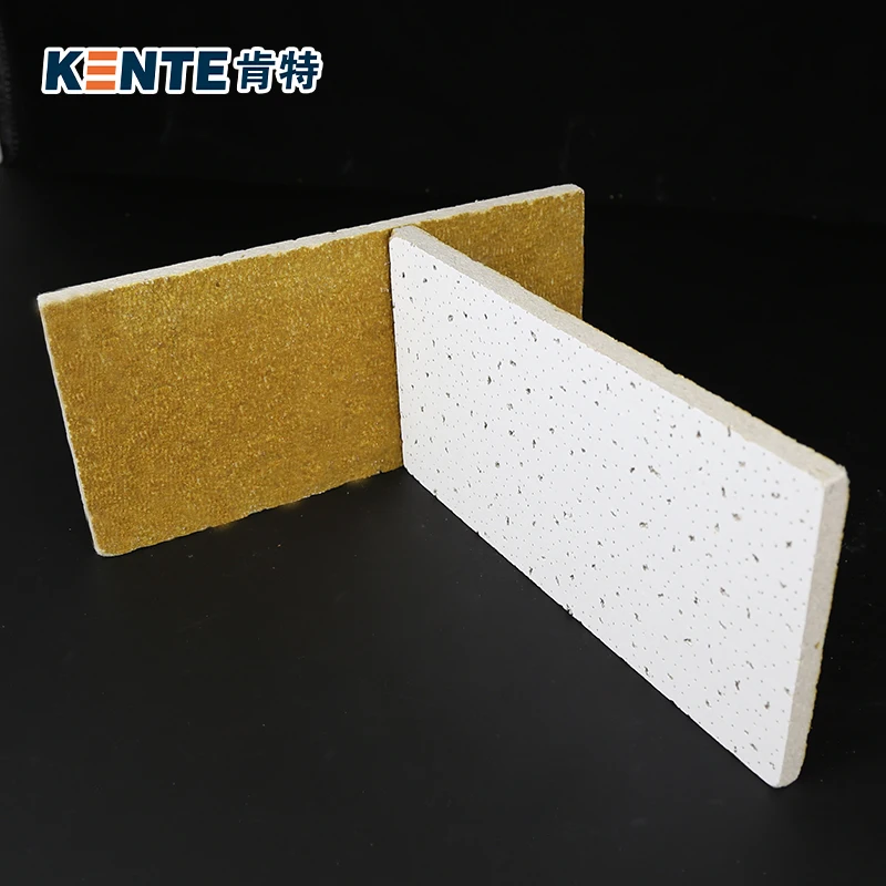 Kente 2*4 heat insulation fire rated sound absorption acoustical damp resistant moisture prevention mineral fiber ceiling tile
