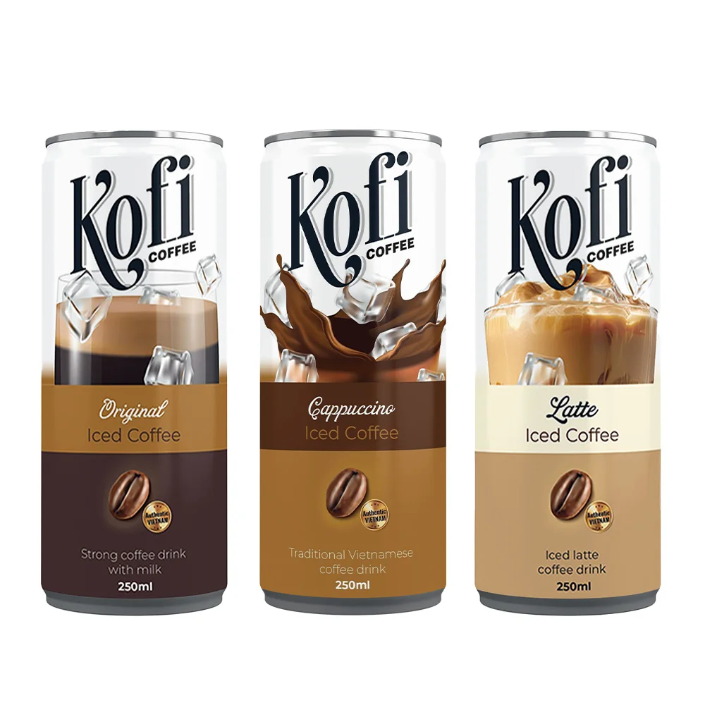Private Label Coffee Drink from Vietnam Latte Cappuccino Espresso Vietnamese Iced Coffee canned OEM Wholesales