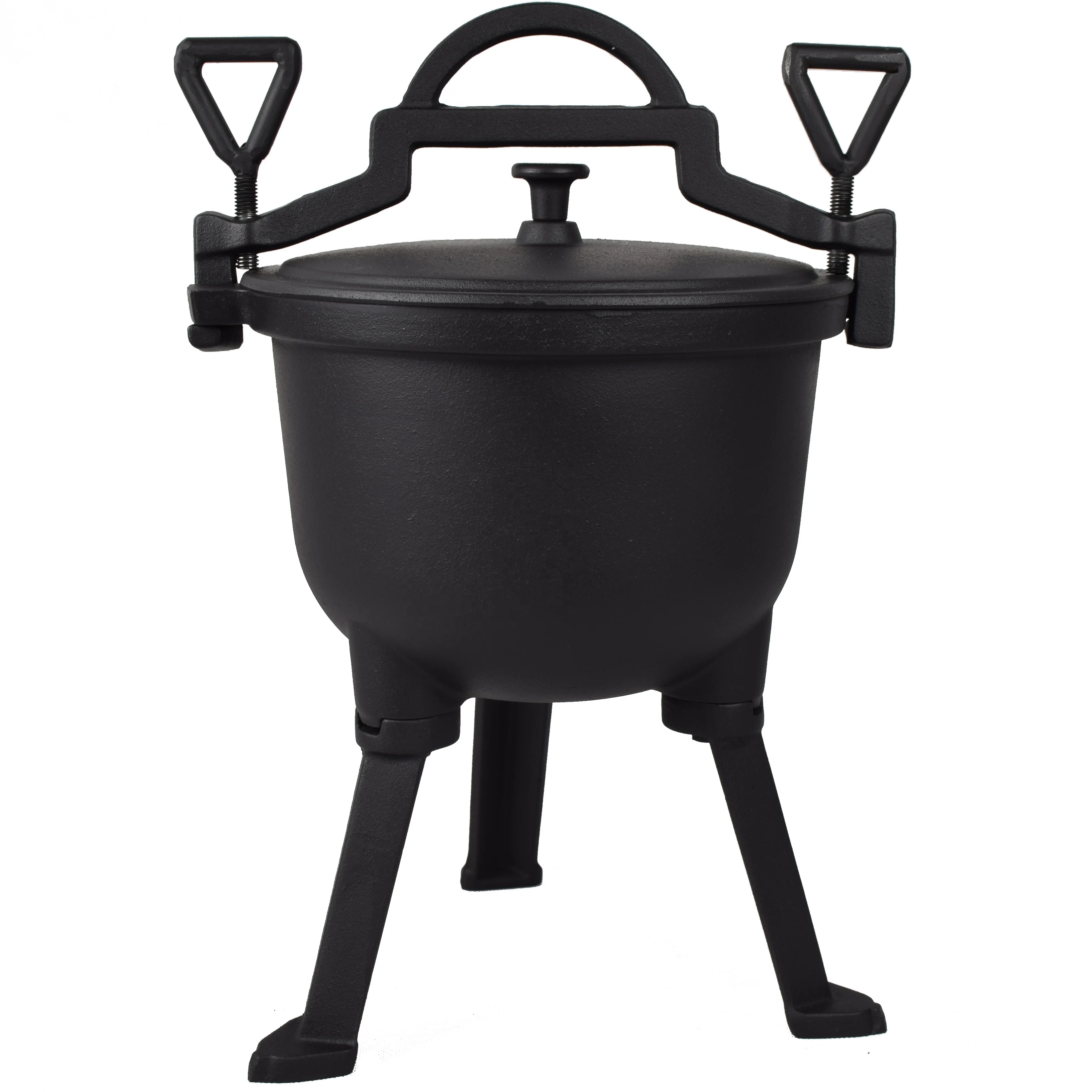 15L Preseasoned/Enameled Cast Iron Potjie Cauldron Pot South Africa Cast Iron Hunters Pot with legs over a fire or gas burner