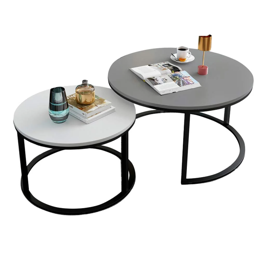 Top Standard Product Round Modern Stacking Nesting Table Metal Frame Marble Top High Quality Indian Handicraft New Design 2025