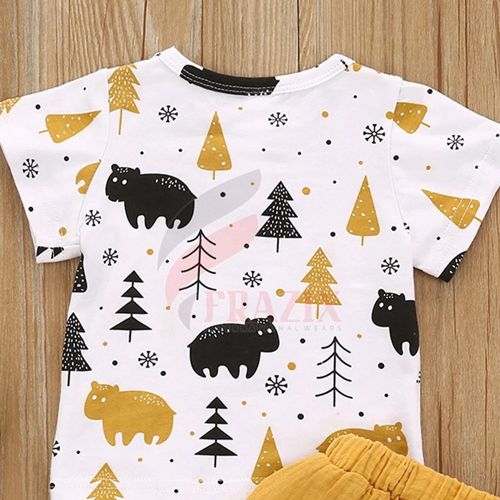 Baby Boy Summer Clothes Short Sleeve Animal Print T-Shirt + Shorts Set 2Pcs