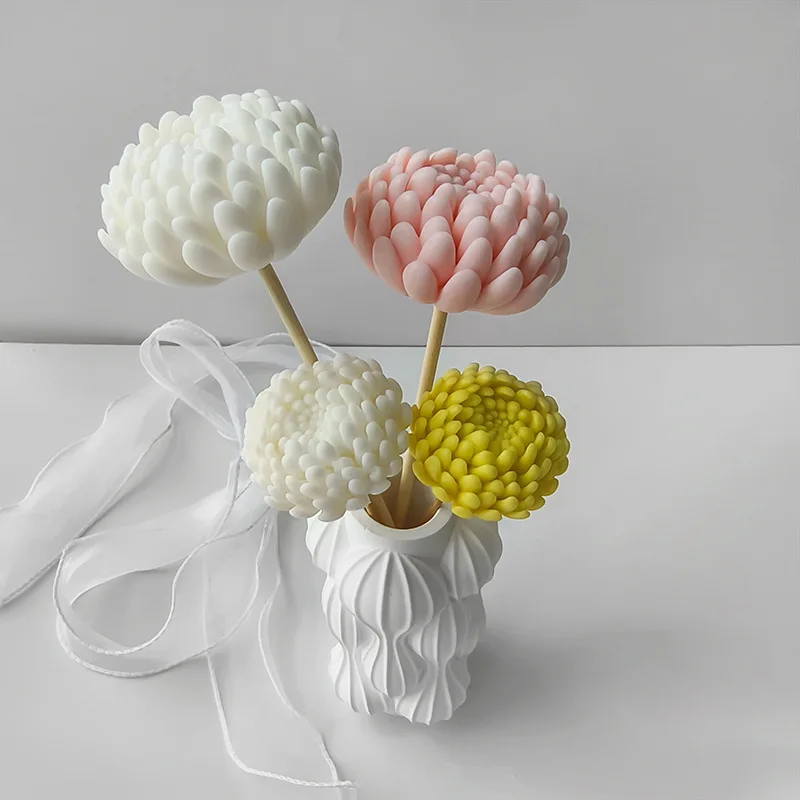 3D big size chrysanthemum Flower Jewelry Handmade Silicone Mold for Resin Candle Making Molds Craft Supplies