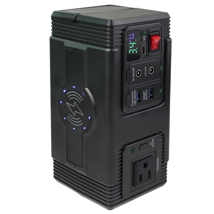 Emergency solar power bank for laptop power station 100w 300w  solar lithium battery mini power generator