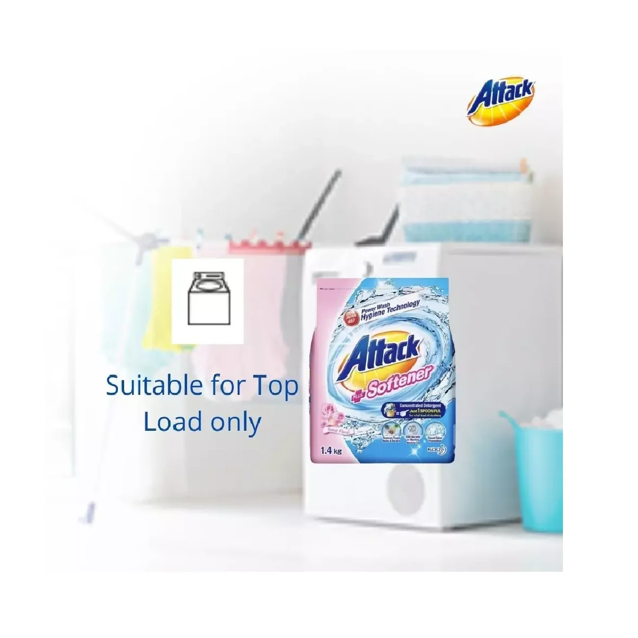 Daily Household Eco-Friendly Detergent Powder 1.4kg High Foam Softener Sweet Floral Attack Laundry Powder for Stain Removal