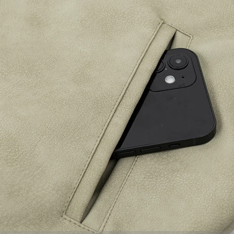 Fashion Custom Embroidery PU Leather Aviator Men Loose Motorcycle Suit Coat Jacket