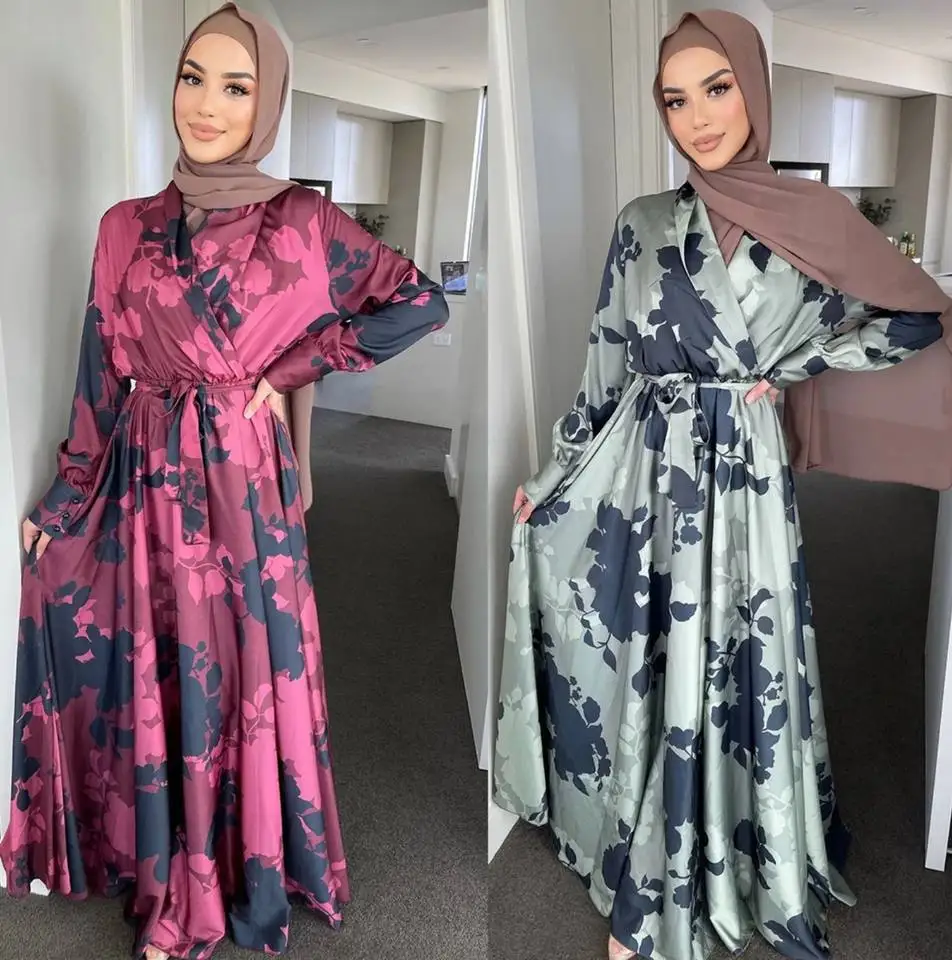 Modest Fashion Black Abaya Women Muslim Dress Islamic Clothing S-2XL Chiffon Dress