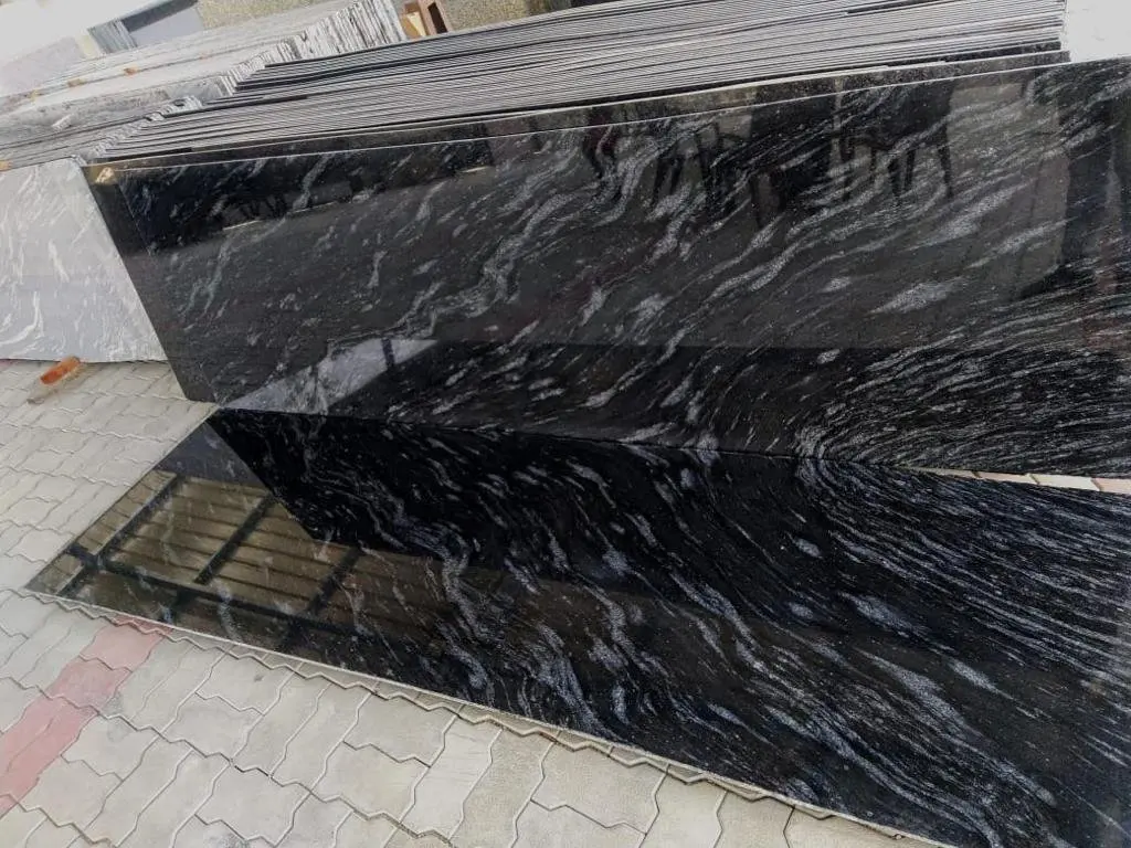 Markino Black Granite Slabs Tiles Countertops Good Quality Modern Polished Multiple Sizes Natural Stone Flamed Surface Floors