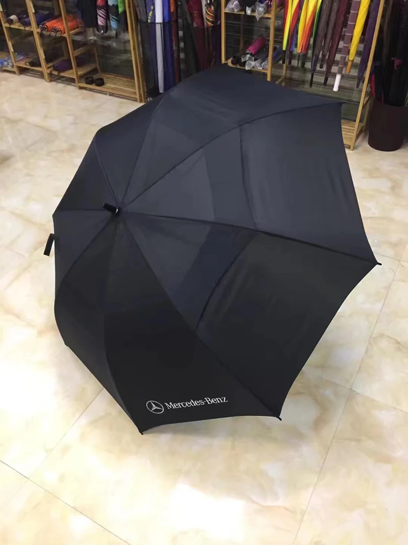 Promotional T190 Pongee Black Fiberglass Fram and Shaft EVA Handle Auto Open Double Windproof Layer Umbrella