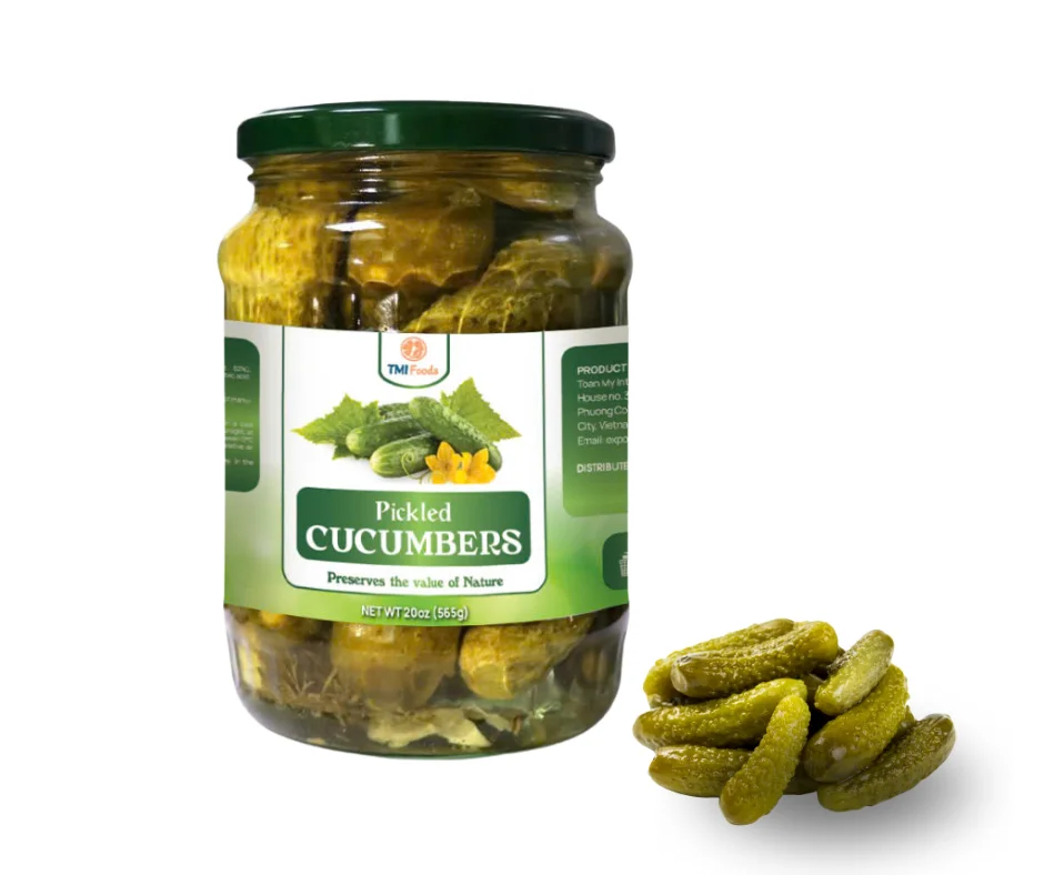 LOW PRICE International Standard Best Rate ISO Cheap Wholesale Price TMI Foods Gherkins Pickled CUCUMBER  With 580ml/720ml