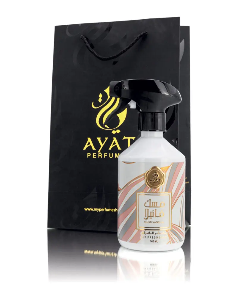Home Perfume MUSK VANILLA 500ml by Ayat Perfumes Room refresher Spray Scented Mist For Home, Car, Interior