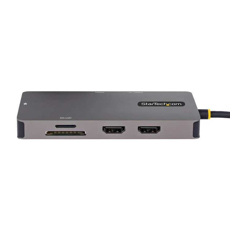Dual Video 4K 60Hz, 2Pt 5Gbps USB-A Hub 100W Power Delivery Pass-Through USB C Multiport Adapter