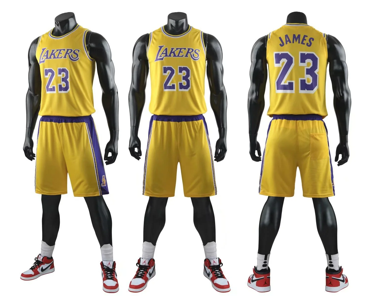Laker баскетбольная майка индивидуальная Двусторонняя с вышитыми и напечатанными буквами цифрами униформа
