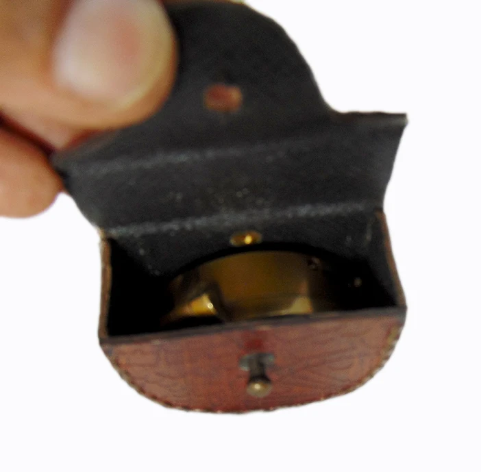Brass Pocket Compass  Vintage Maritime Navigation Tool and Timeless Collectible Nautical Antique Compass With Leather Cover