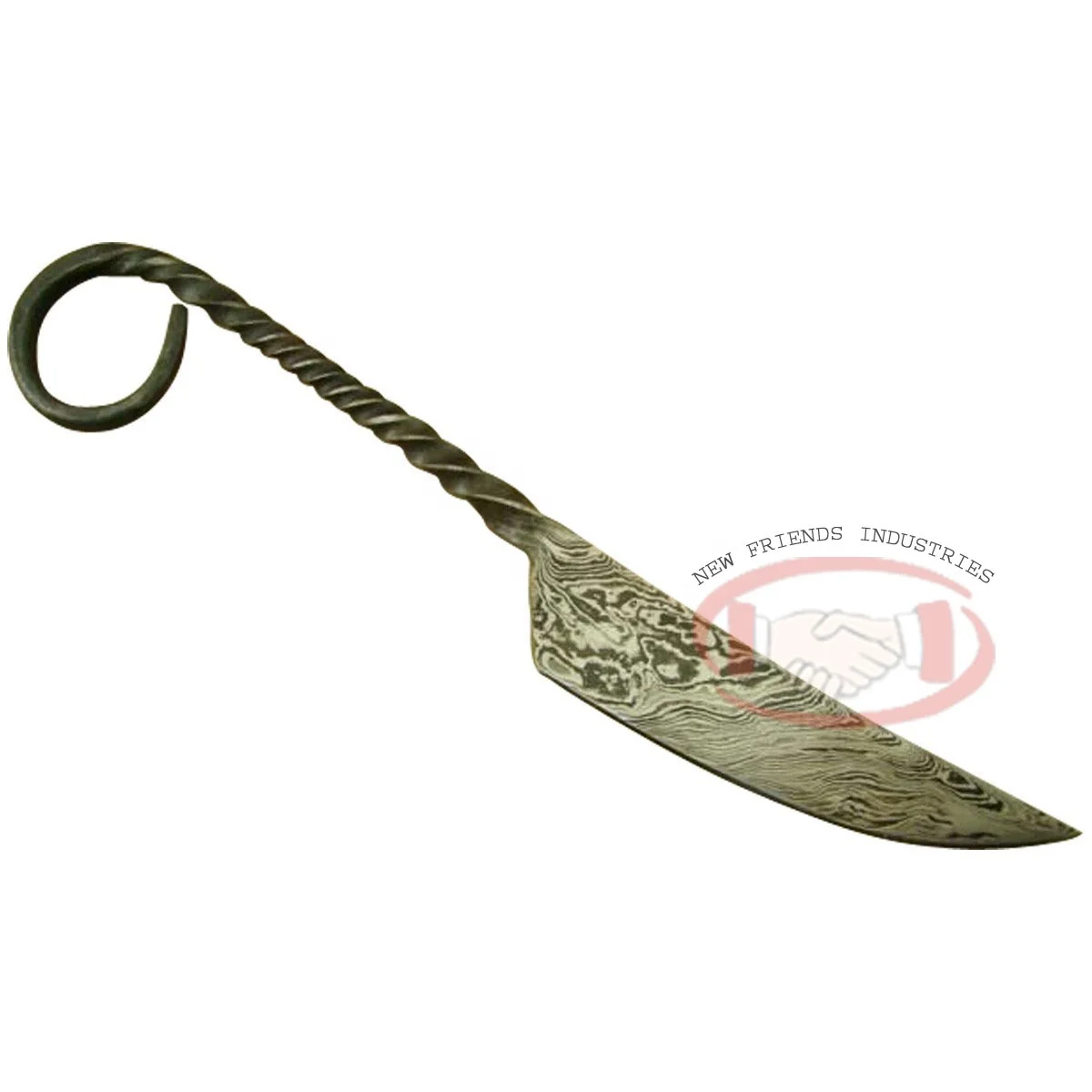 Best Value Forged Damascus Steel Medieval Banquet Knife Elegant Medieval Handmade Carving Knife Kitchen Knife With Leather Cover