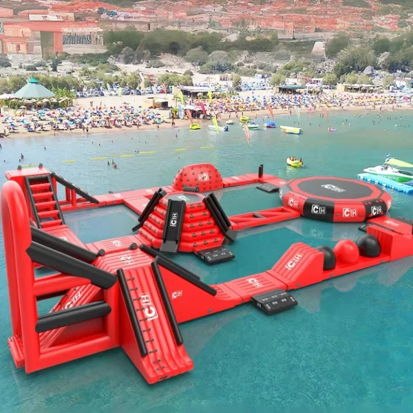 CH Outdoor Inflatable Aqua Park Castle Slide for Kids Floating Water Park Platforms and Platforms Water Park Slide