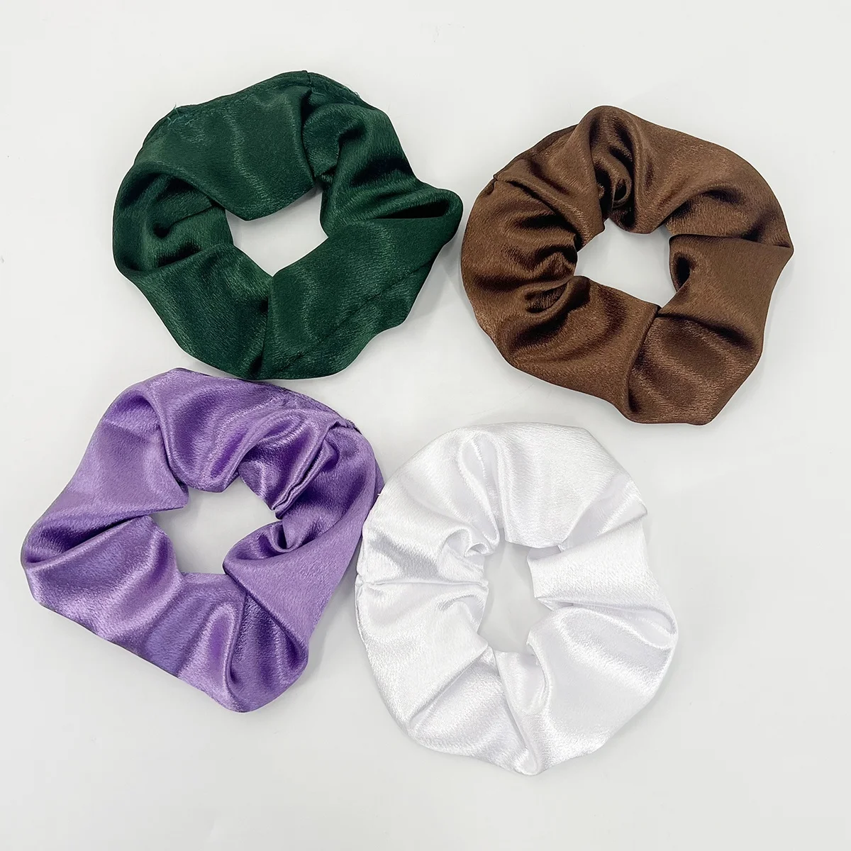 2022 wholesale female high quality satin hair ties scrunchies hair ring