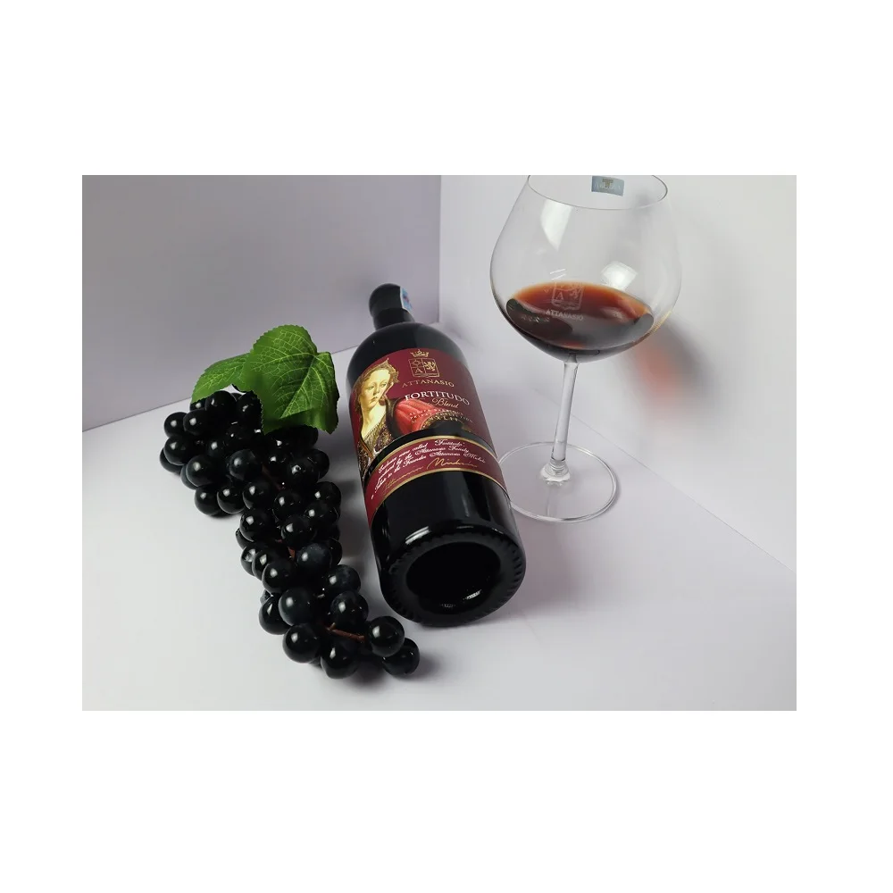 Table use for Merlot type grapes bottle dry package italian wine brands Attanasio Fortitudo Blend Rosso I.G.P Puglia from Italy