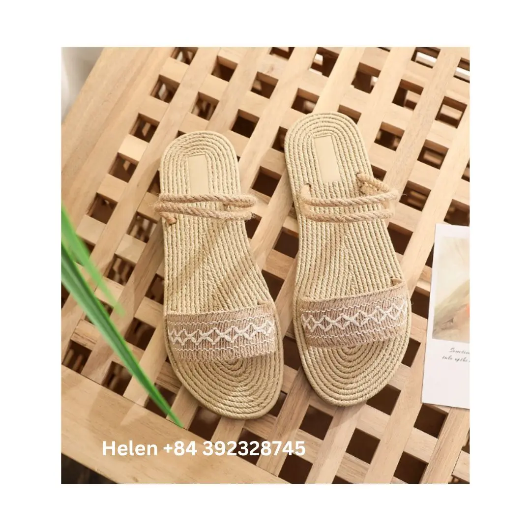 NATURAL MATERIAL HIGH ECO FRIENDLY SEAGRASS SLIPPER LOW SALE CUSTOMIZED SIZE AND VARIOUS TYPES OF SEAGRASS FLIP FLOP