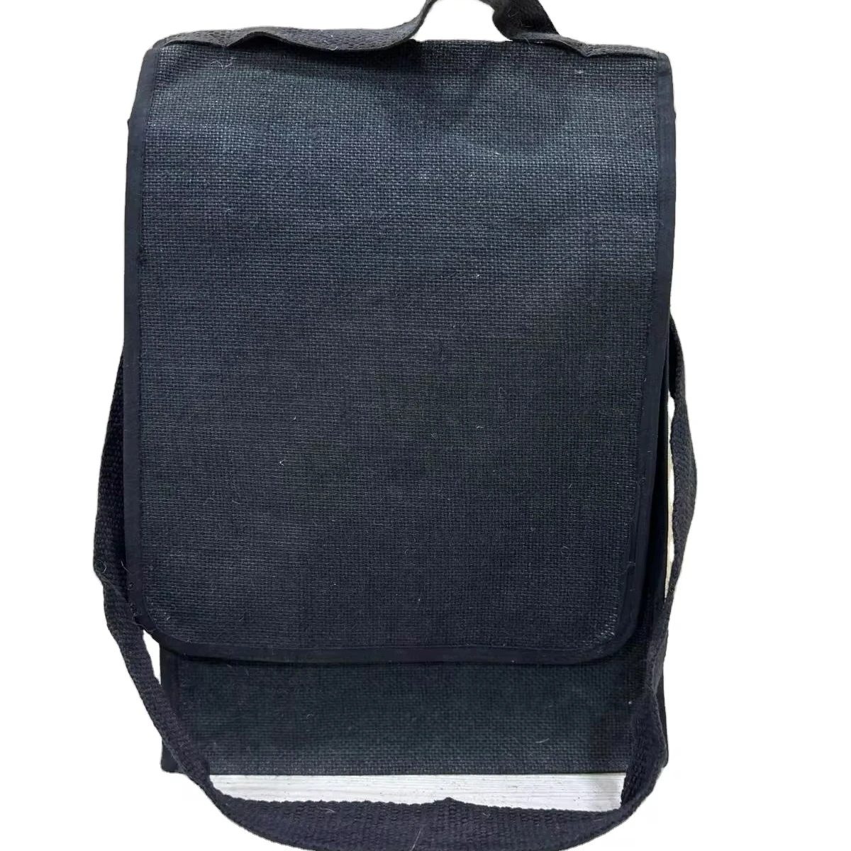Stylish Black Jute Laptop Backpack for Conference Use