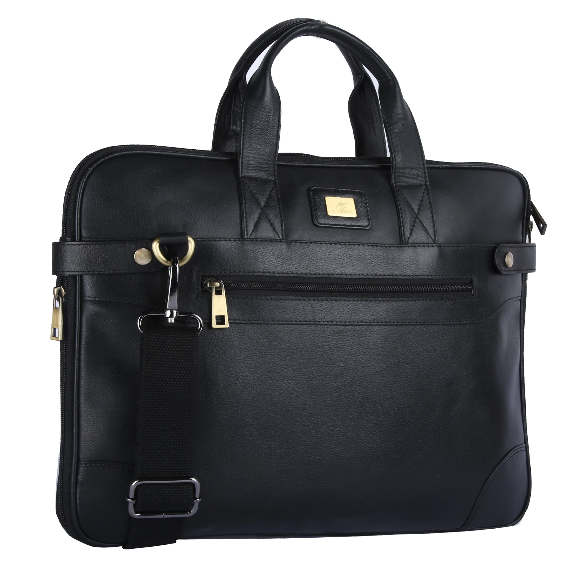 Best Selling Hand Made Leather Black Laptop And Notebook Bag Unisex Briefcase Business Handbags At Wholesale Manufacture