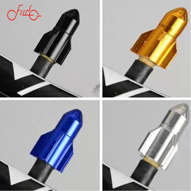 Wholesale Universal Retrofitting Motorcycle Aluminum Rocket Shape Truck Air Port Cover Tire Rim Valve Wheel Stem Caps