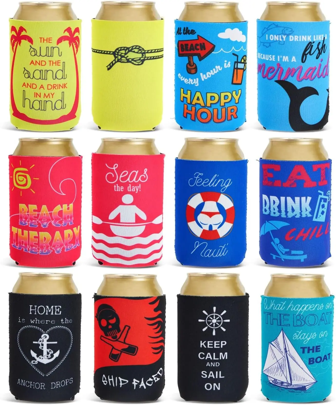 Logo Printed Can Cooler Neoprene Neoprene Tube 375ML Beer Can Cooler Neoprene Stubby Holder