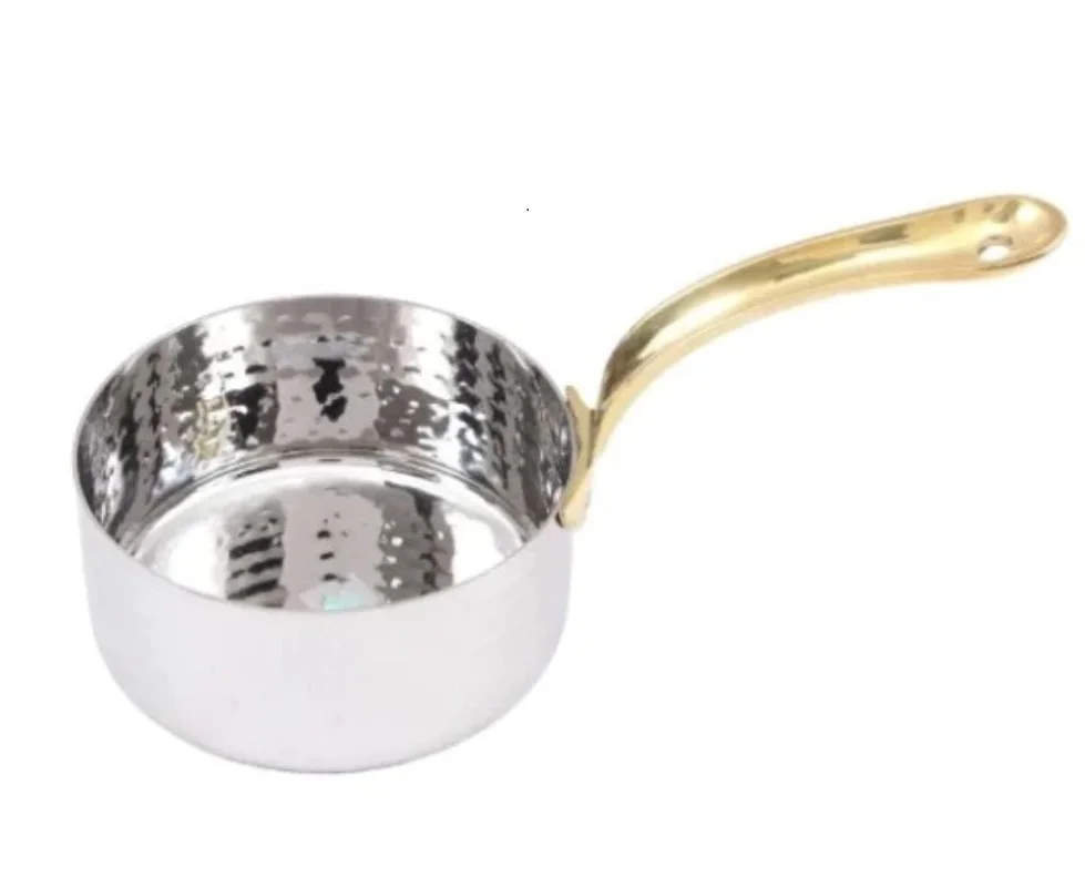 Stainless Steel serving sauce pan with brass handle capacity 125ml