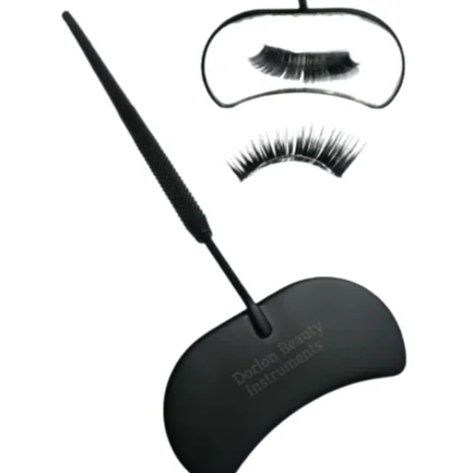 Hot Selling Stainless Steel Moon Eyelash Mirrors Custom Private Label Cosmetic Mirror Black Color Coated Lash Mirror