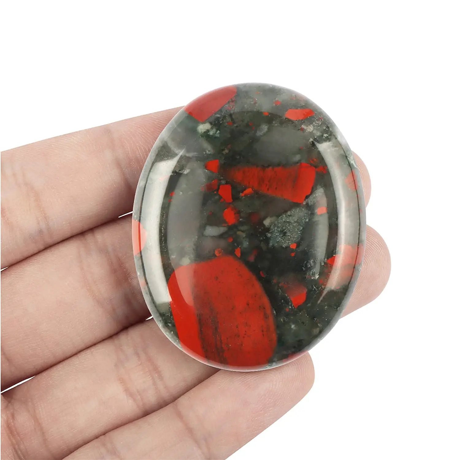 High Quality African Blood Crystal Stone Palm Oval Pattern for Sale as a Gemstone Soap Healer for Meditation