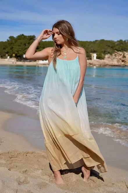 2022 sew style fashion custom dress casual woven solid color loose sleeveless long maxi dress
