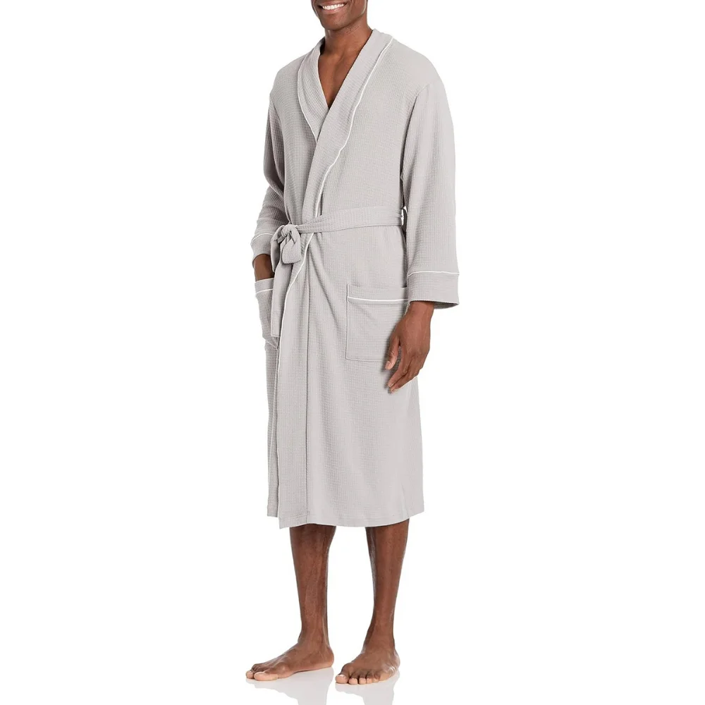 Custom Luxury Thin Soft House Bath Robe Men Women Knit Quick Dry Shower Lightweight Waffle Robes